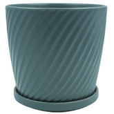 Designer Ceramic Pot (Grey, Glossy Finish,Large) for Home & Indoor Plant Decor