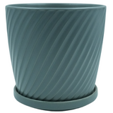 Designer Ceramic Pot (Grey, Glossy Finish,Large) for Home & Indoor Plant Decor