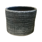 Designed Cylinder Line Texture Terracotta Planter (16 cm)