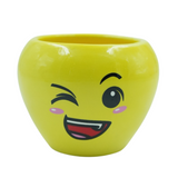 Designer Ceramic Pot (Yellow, Glossy Finish,Small) for Home & Indoor Plant Decor