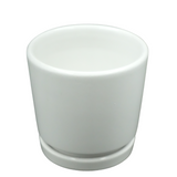 Designer Ceramic Pot (White, Glossy Finish,Medium) for Home & Indoor Plant Decor