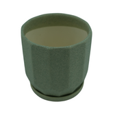 Designer Ceramic Pot (Green, Matt Finish,Small) for Home & Indoor Plant Decor