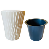 Hug A Plant | Vstar Long Round Plastic Pot with Inner for Home & Garden (30CM | 11.8 INCH, Round, White)