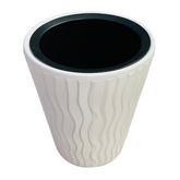 Hug A Plant | Vstar Long Round Plastic Pot with Inner for Home & Garden (30CM | 11.8 INCH, Round, White)