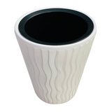 Hug A Plant | Vstar Long Round Plastic Pot with Inner for Home & Garden (30CM | 11.8 INCH, Round, White)