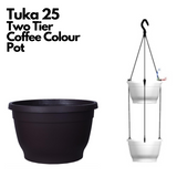 Tuka 25 Two Tier Hanging Plastic Pot (Withou Self-Watering Kit)
