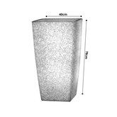 Paris 40 Rotomolded Square Plastic Pot with LED for Home & Garden (40CM | 15.7 INCH, Square, White Stone Finish, with Led)
