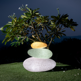 Hug A Plant |LED Pebble for Home & Garden Decor (Big, White Stone Finish, Pack of 1)