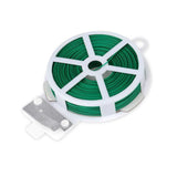 PLASTIC TWIST TIE WIRE SPOOL WITH CUTTER FOR GARDEN YARD PLANT 50M (GREEN)