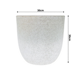 Hug A Plant | Milano Round Plastic Pot with Led for Home & Garden (30CM | 11.81 INCH, Pack of 1, White Stone Finish)