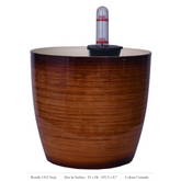 Ronda 1412 Round Plastic Pot With Self Watering Kit (Ceramic Finish)