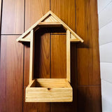 Hug A Plant|House Pot|Natural Wooden Room Decor Hut Shape Wooden Wall Hanging Pot for Live Plant/Flower Pot/ Artificial Flowers, Home Living Room & Garden Decor