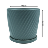 Designer Ceramic Pot (Grey, Glossy Finish,Small) for Home & Indoor Plant Decor