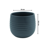 Designer Ceramic Pot (Black, Matt Finish,Small) for Home & Indoor Plant Decor