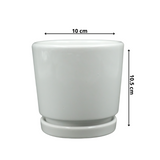 Designer Ceramic Pot (White, Glossy Finish,Small) for Home & Indoor Plant Decor