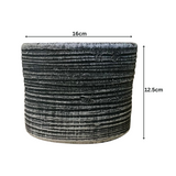 Designed Cylinder Line Texture Terracotta Planter (16 cm)