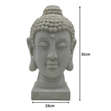 Polyresin Buddha Head Statue (White)