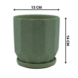 Designer Ceramic Pot (Green, Matt Finish,Small) for Home & Indoor Plant Decor