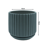Designer Ceramic Pot Grey, Matt Finish,Medium) for Home & Indoor Plant Decor