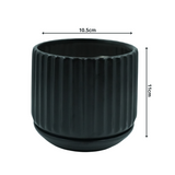 Designer Ceramic Pot (Black, Matt Finish,Small) for Home & Indoor Plant Decor