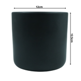 Designer Ceramic Pot (Black, Matt Finish,Large) for Home & Indoor Plant Decor