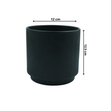 Designer Ceramic Pot (Black, Matt Finish,Small) for Home & Indoor Plant Decor
