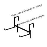 Hug A Plant | Reca 40cm Rectangle Window Planter | Pot for Home & Garden (40CM | 15.7 INCH, Grill Mount, Rail Mount, Black)