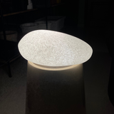 Hug A Plant | LED Pebble for Home & Garden Decor (Small, White Stone Finish, Pack of 1)