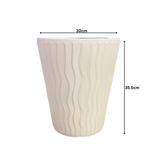 Hug A Plant | Vstar Long Round Plastic Pot with Inner for Home & Garden (30CM | 11.8 INCH, Round, White)
