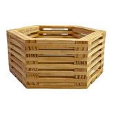 Hug A Plant|Pentagon Pot|Pentagonal Shaped Natural Wooden Pot for Live Plant/Flower Pot/ Artificial Flowers, Home Living Room & Garden Decor