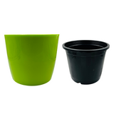 Hug A Plant | Bmw Round Plastic Pot with Inner for Home & Garden (25CM|9.8 INCH)