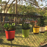 Hug A Plant | Grill Mount | Balcony Railer Accessory for 5 Inch / 5.5 Inch Pot for Home & Garden (12.7CM | 5 INCH, Grill Mount, Rail Mount, Black)