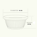 Hug A Plant Bello Bowl Planter 40cm Round Plastic Pot For Home & Garden