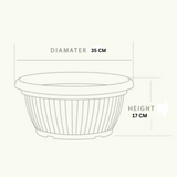 Hug A Plant Bello Bowl Planter 35cm Round Plastic Pot For Home & Garden