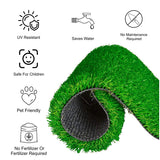 Hug A Plant | Full Green Artificial Grass Mat for Outdoors, Balcony, Lawn, Garden, Terrace | 35 MM Thick Grass Doormat, Runner, Carpet for Poolside, Restaurant, Wall, Landscape