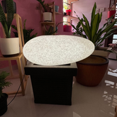 Hug A Plant | LED Pebble for Home & Garden Decor (Medium, White Stone Finish, Pack of 1)