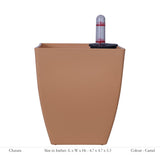 Chatura 12cm Square Plastic Pot With Self-Watering Kit