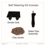 Chatura 12cm Square Plastic Pot With Self-Watering Kit