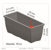 Reca 50cm Rectangle Plastic Pot (Without Self-Watering Kit)