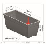 Reca 50cm Rectangle Plastic Pot (Without Self-Watering Kit)