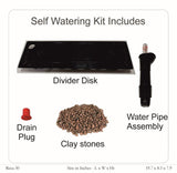 Reca 50cm Rectangle Plastic Pot With Self-Watering Kit (Wooden Finish)