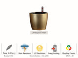 Ronda 1412 Antique Finish Round Plastic Pot (Without Self-Watering Kit)