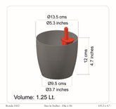 Ronda 1412 Round Plastic Pot With Self Watering Kit (Wooden Finish)