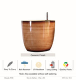 Ronda 2926 Round Plastic Pot With Self Watering Kit (Ceramic Finish)