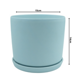 Designer Ceramic Pot (Blue, Matt Finish,Medium) for Home & Indoor Plant Decor