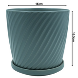 Designer Ceramic Pot (Grey, Glossy Finish,Large) for Home & Indoor Plant Decor