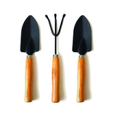 SMALL SIZED HAND CULTIVATOR, SMALL TROWEL, GARDEN FORK (SET OF 3)