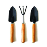 SMALL SIZED HAND CULTIVATOR, SMALL TROWEL, GARDEN FORK (SET OF 3)