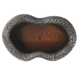 Oval Wave Top Rock Finish Terracotta Planter