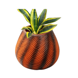 Zigzag Smoke Finish Terracotta Planter